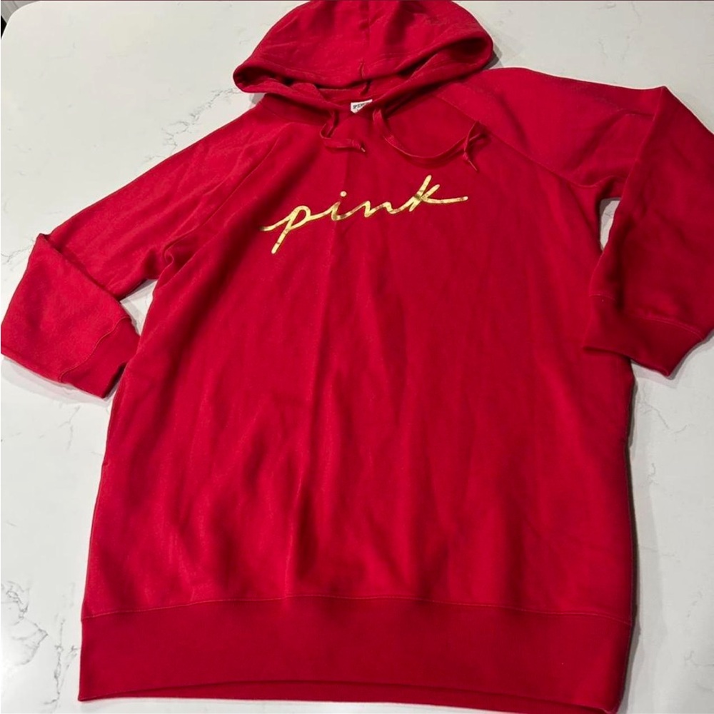 PINK Victoria's Secret long red hoodie